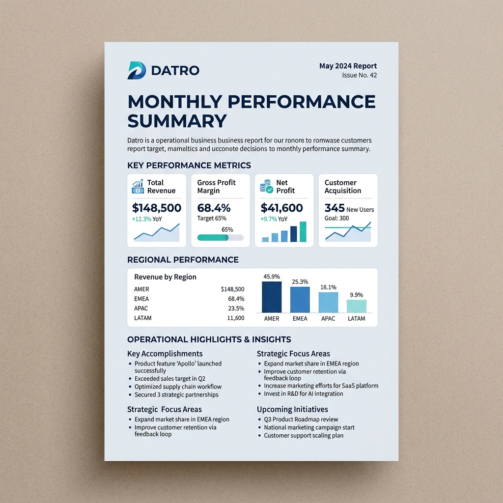 Business report document preview